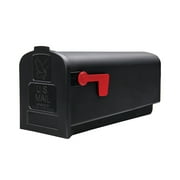 Gibraltar Mailboxes Parsons Medium, Plastic, Post Mount Mailbox, Black, PL10B0201