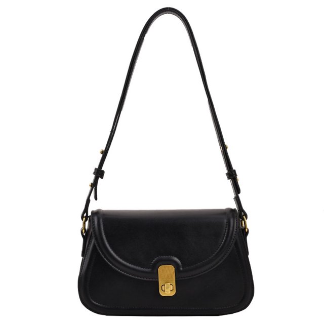 Nuevo bolso de mensajero de moda de cuero PU para mujer, bolso pequeño negro