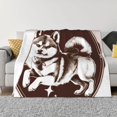 thumbnail image 1 of Fotbe Vintage Husky Dog Manta de Franela con Estampado, Manta Ultrasuave para Cama, Sofá, Auto, Hipoalergénica y Antibolitas-40"x30", 1 of 6