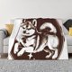 thumbnail image 1 of Fotbe Vintage Husky Dog Manta de Franela con Estampado, Manta Ultrasuave para Cama, Sofá, Auto, Hipoalergénica y Antibolitas-60"x50", 1 of 6