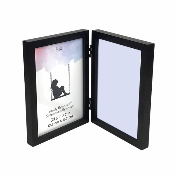 Studio Decor 2 Opening Black 5" x 7" Hinged Frame, Simply Essentials, 12 Pack