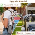 thumbnail image 5 of Xoenoiee Baseball Bat Hat Print Clear Backpack for Middle School Teens 17" Heavy Duty Waterproof PVC See Through Transparent Bookbag, Large Capacity School Bag with Adjustable Straps for Boys, 5 of 7