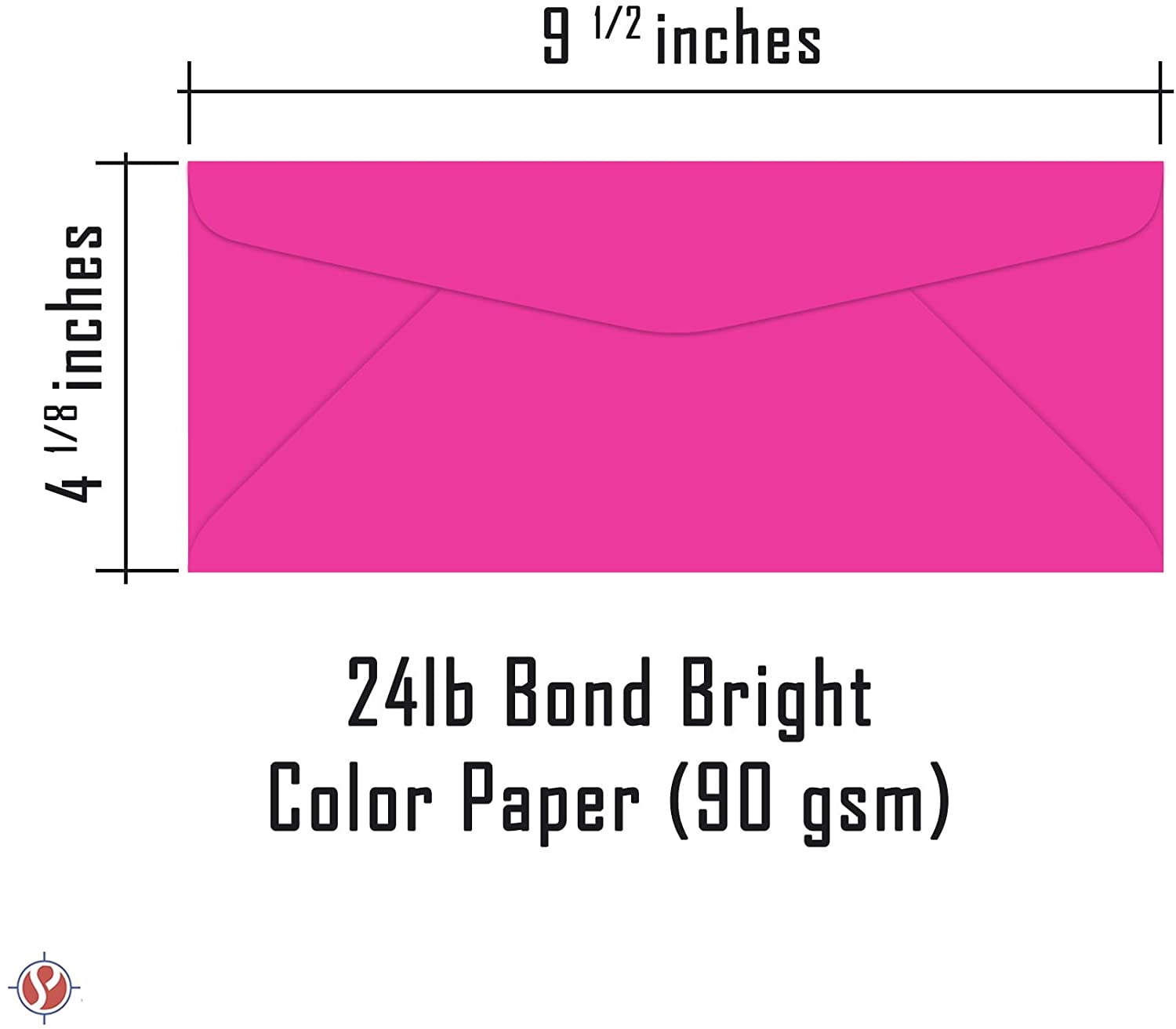 Fuchsia #10 Business Color Mailing Envelopes | 4 1/8 X 9 ½ inches | 24lb Bond Bright Color Paper (90 GSM) | 50 Envelopes Per Pack