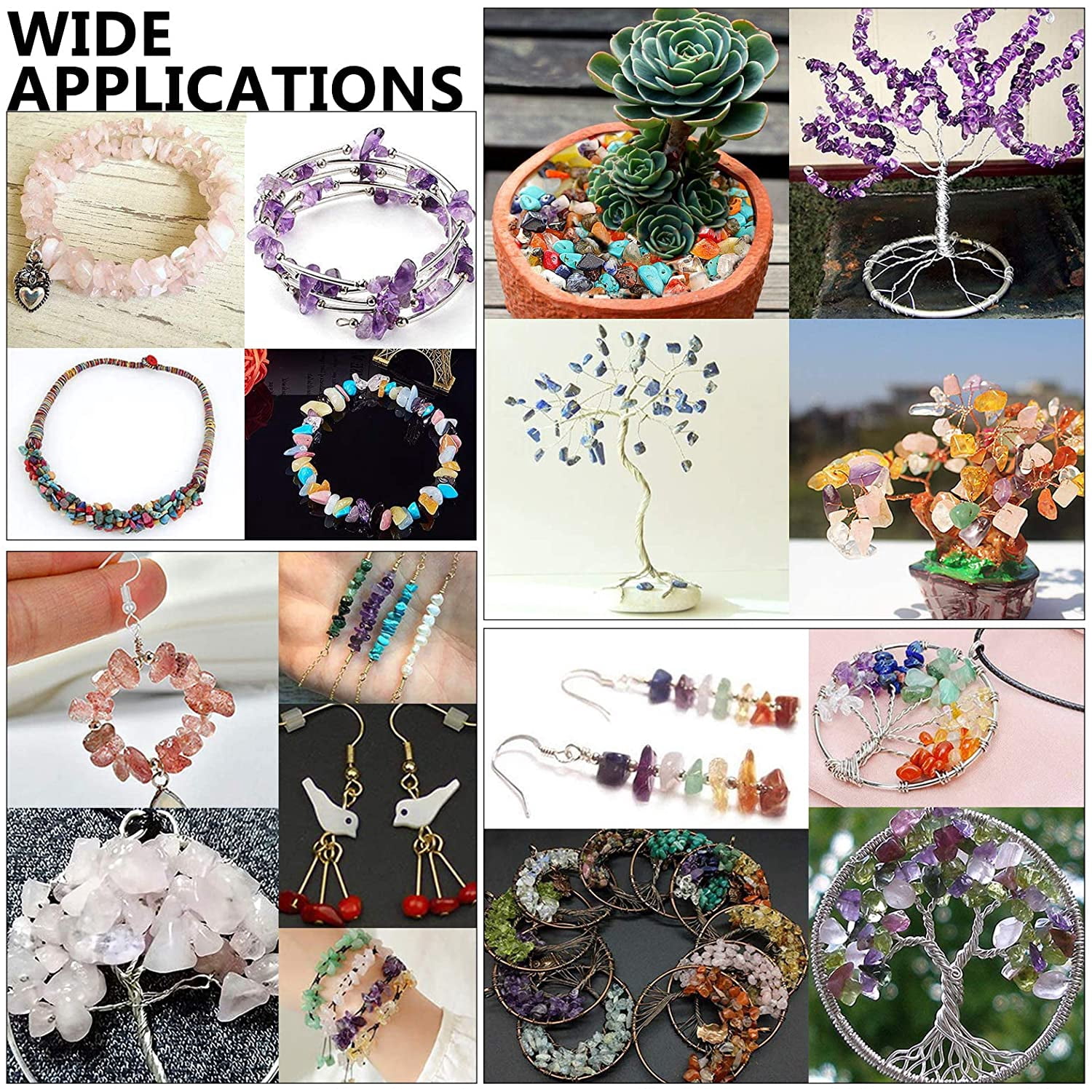 DIY Jewelry Set with Gemstone Chip Beads Alloy Beads & Pendants Iron Earring Hooks & Pins Elastic Crystal Thread Iron Tweezers 30x18mm