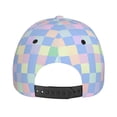 thumbnail image 4 of Baseball Cap, checkered style pastel colorful Sun Hats for Men Women, Adjustable Golf Dad Hat for Outdoor Activities, 4 of 7