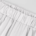 thumbnail image 6 of HKYNLAG Cotton Linen Pants Women Summer Boho Dressy Casual Straight Leg Capri Pants Elastic Waist Beach Trousers with Pockets White 3XL, 6 of 6