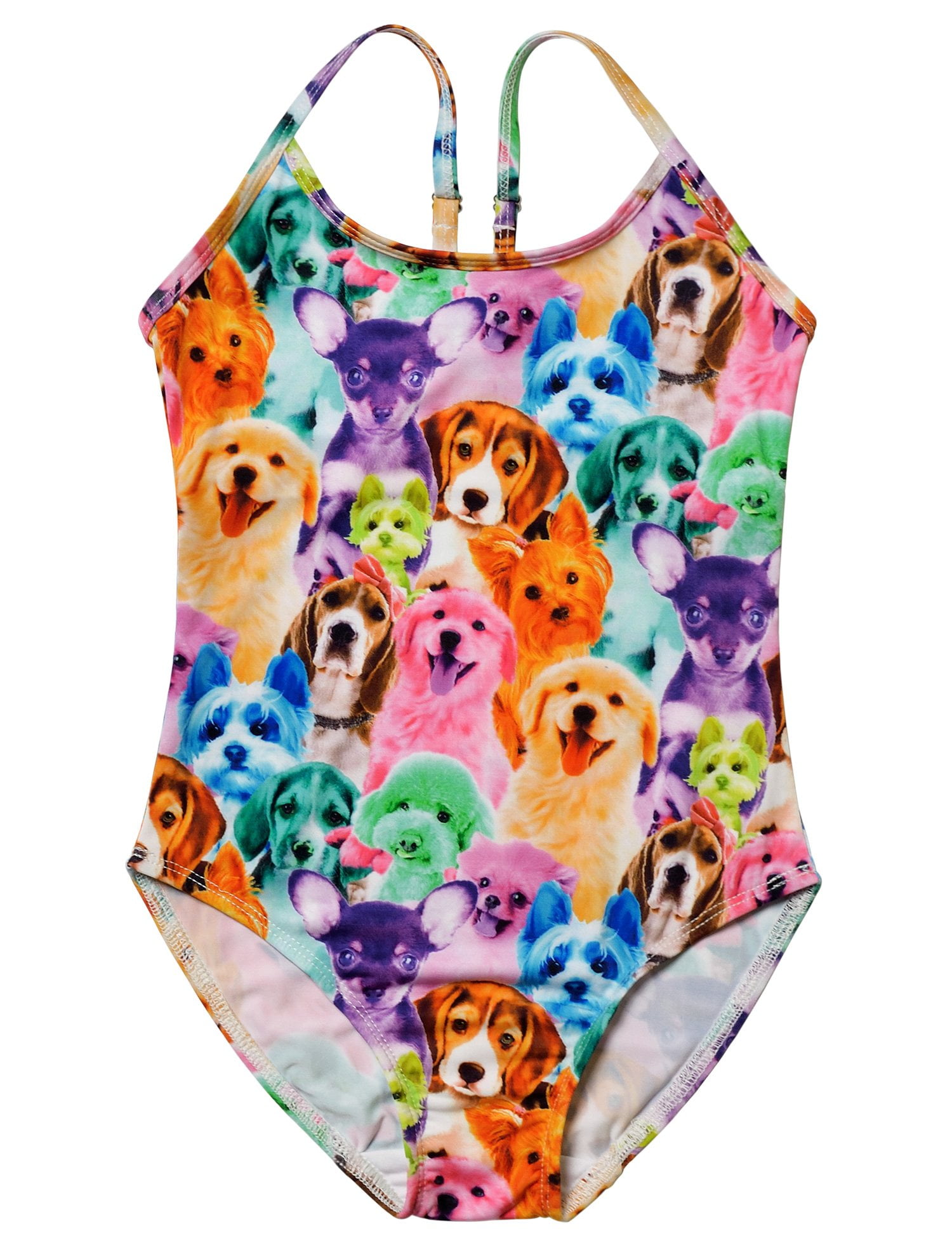QPANCY Swimsuits for Girls 6t 7t One Piece Dog Bathing Suits Kids Beach