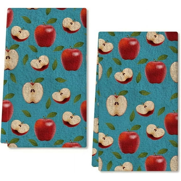 Yjiankangzg Kitchen Towels Apple Kitchen Towels Dish Towels, 16x24 Inch Spring Decoration Hand Towels Set of 2