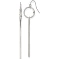 thumbnail image 1 of Stainless Steel Polished Circle With Crystal Accent Bar Dangle Earrings (75 X 17.5) Made In China sre1401, 1 of 5