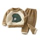 thumbnail image 1 of Gibobby Conjunto 2 uds. de ropa para bebé y niño Conjunto de ropa de invierno de manga larga con estampado de dinosaurio de animados para niños pequeños y niñas(Marrón, 2-3 Años), 1 of 3