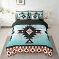 thumbnail image 2 of Manfei Vintage Aztec Twin Bedding Sets 7-Piece,Blue Geometric Pattern Bedding Comforter Set 7-Piece,Boho Theme Sheet Sets,Super Cozy Room Decor Reversible, 2 of 7