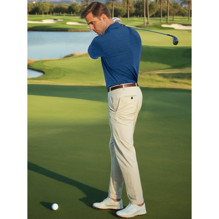 GIRUNS Men's Moisture-Wicking Striped Golf Polo photo 7