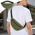 thumbnail image 2 of Lekihaqq Canvas Sling Bag For Men Crossbody Chest Pack Multi Pocket Adjustable Strap Waist Pack Lightweight Shoulder Bag Casual Travel Outdoor Daypack Black, 2 of 7