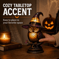 thumbnail image 5 of Diceymbol Halloween Witch Owl Night Light, Acrylic 2D Stained Glass Style LED Table Lamp for Desk, Bedroom, Shelf and Fall Decor, 6 inch, 5 of 8