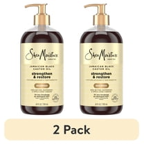 (2 pack) SheaMoisture Strengthen and Restore Shampoo for Damaged Hair Jamaican Black Castor Oil Sulfate-Free, 24 fl oz