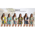 thumbnail image 3 of Aiyino Women's Hawaiian Floral Shirts Short Sleeve Button Down Shirts Soft Cool Floral Tropical Holiday Beach Shirts V Neck Summer Beach Tops T-Shirt,XXL Green Leaf Black, 3 of 9