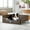 Brown&Blue, variant on Dextrus Rattan Dog Bed for Large Medium Dogs and Cats, 34.6''Lx23.6''Wx11.8''H Indoor Outdoor Pet Bed with Blue Cushion