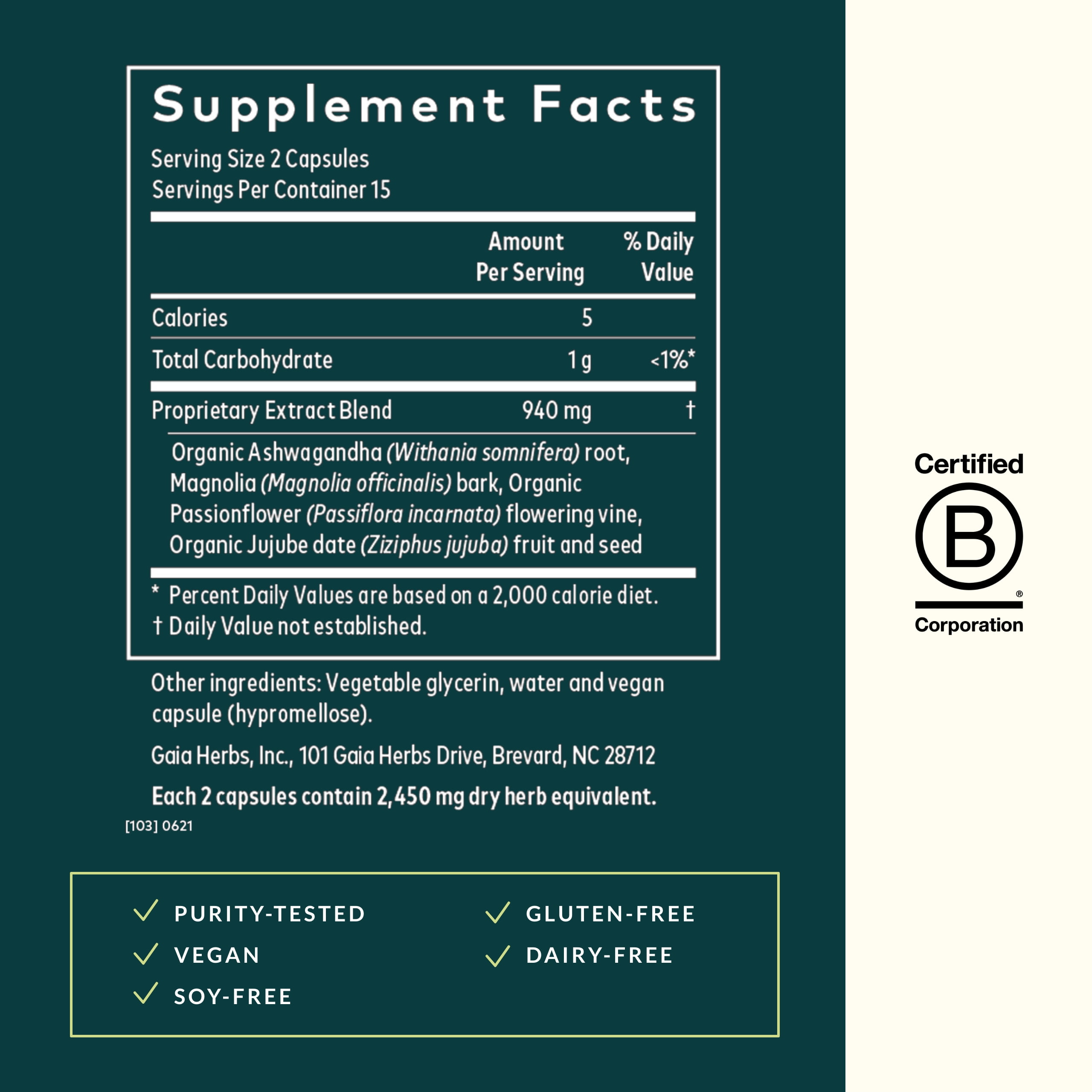 Gaia Herbs, SleepThru, Sleep Support, Non Habit Forming Herbal Sleep Aid, Passionflower, Ashwagandha, Jujube, Organic, Melatonin Free, Vegan Liquid Capsules, 30 Count