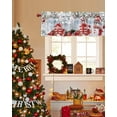 thumbnail image 3 of Christmas Red Snowman Valances for Windows, Winter Snowflake Pine Leaf Xmas Ball Rod Pocket Valance Short Window Treatments Curtains for Kitchen Bathroom Bedroom Decor, 42 x 18 Inches, 3 of 9