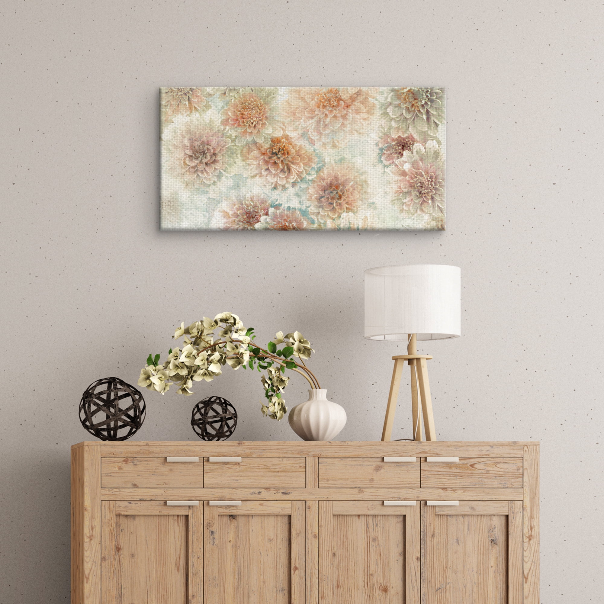 Masterpiece Art Gallery Dahlia Dream Panel By Studio Arts Canvas Art Print 17" x 34"