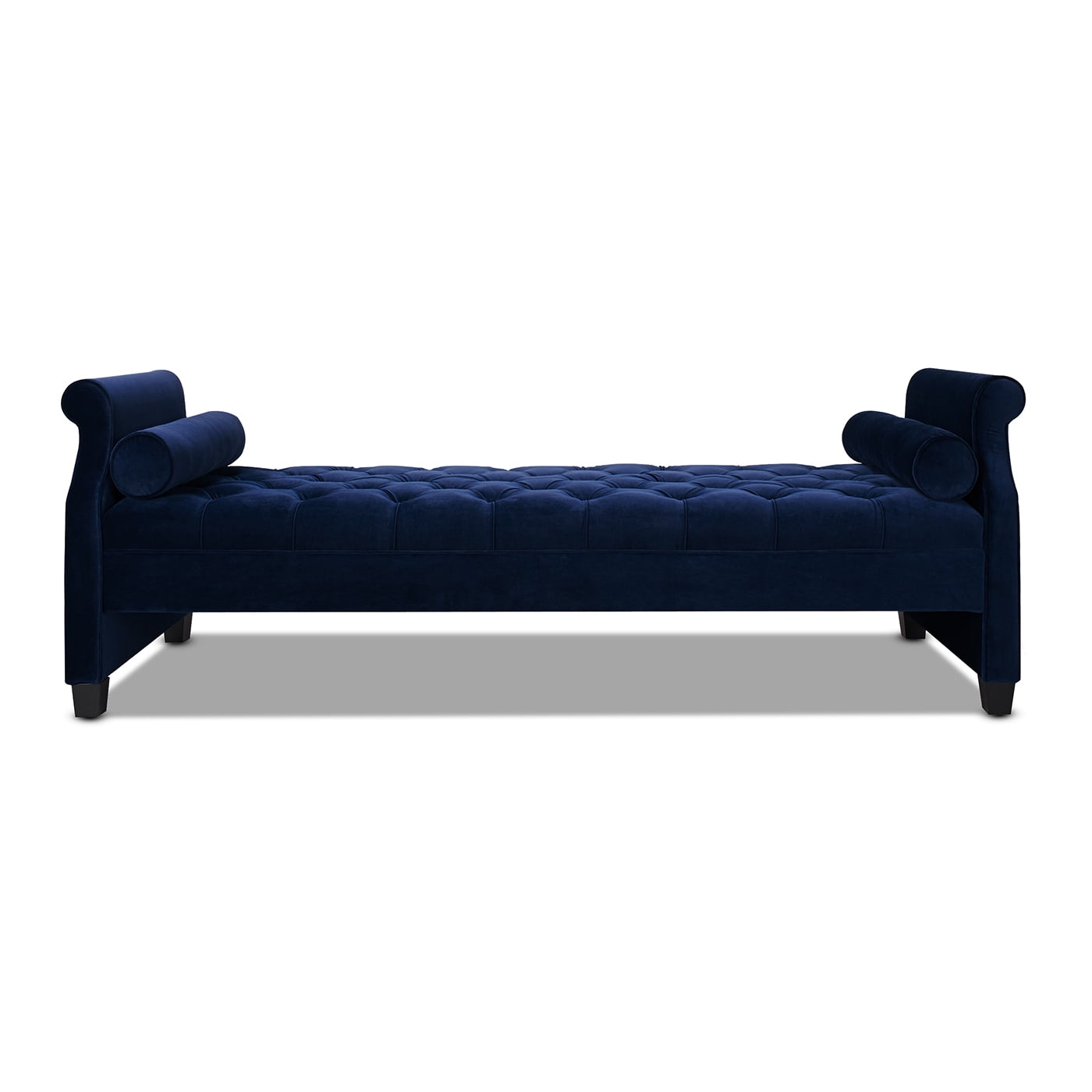 Eliza Roll Arm Sofa Bed with Bolster Pillows, Navy Blue