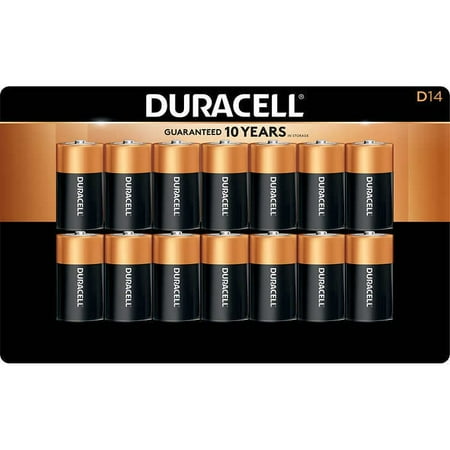 Duracell D 1.5V Coppertop Alkaline D14 Batteries - 14 Pack -