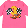 thumbnail image 4 of Inktastic Number Three Race Car Boys or Girls Long Sleeve Toddler T-Shirt, 4 of 5
