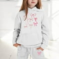 thumbnail image 2 of Girl's Outfit Set Letter Print Loose Hooded Sweatshirt and Pants Children Stylish Casual Fall Outfits, 2 of 4