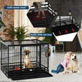thumbnail image 5 of Wangbujianwang 42-inch Dog Crate Cage, Heavy Duty Kennel with Plastic Tray and Double Doors, Foldable Metal Pet Crate for Large Dogs, 5 of 7