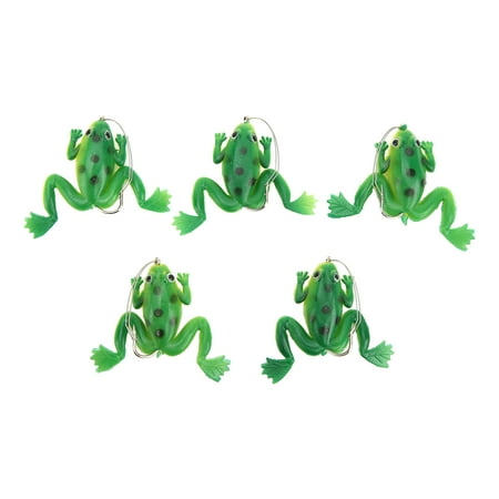 Swimbaits for Ultimate Catch Realistic Soft Frog Fishing Lure 3g Green 5PCS with Hooks
