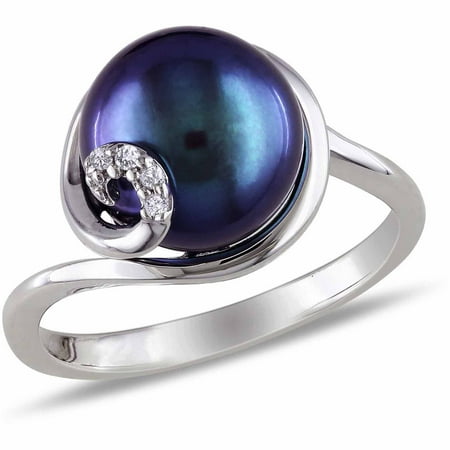 Everly Women's Cultured Pearl and Diamond Sterling Silver Ring