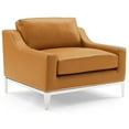 thumbnail image 3 of Modway Harness Stainless Steel Base Leather Armchair Set of 2 in Tan, 3 of 4
