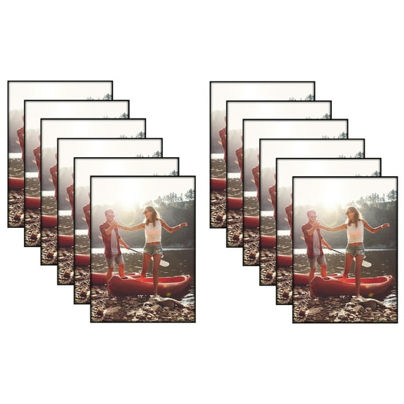 Americanflat 5x7 Front Loading Picture Frame with Shatter-Resistant Glass 12 Pack Metropolitan Photo - Black