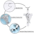 thumbnail image 2 of Cremation Urn Jewelry Angel Wings Cross Urn Pendant Memorial Remains Ashes Keepsake Necklace, 2 of 4