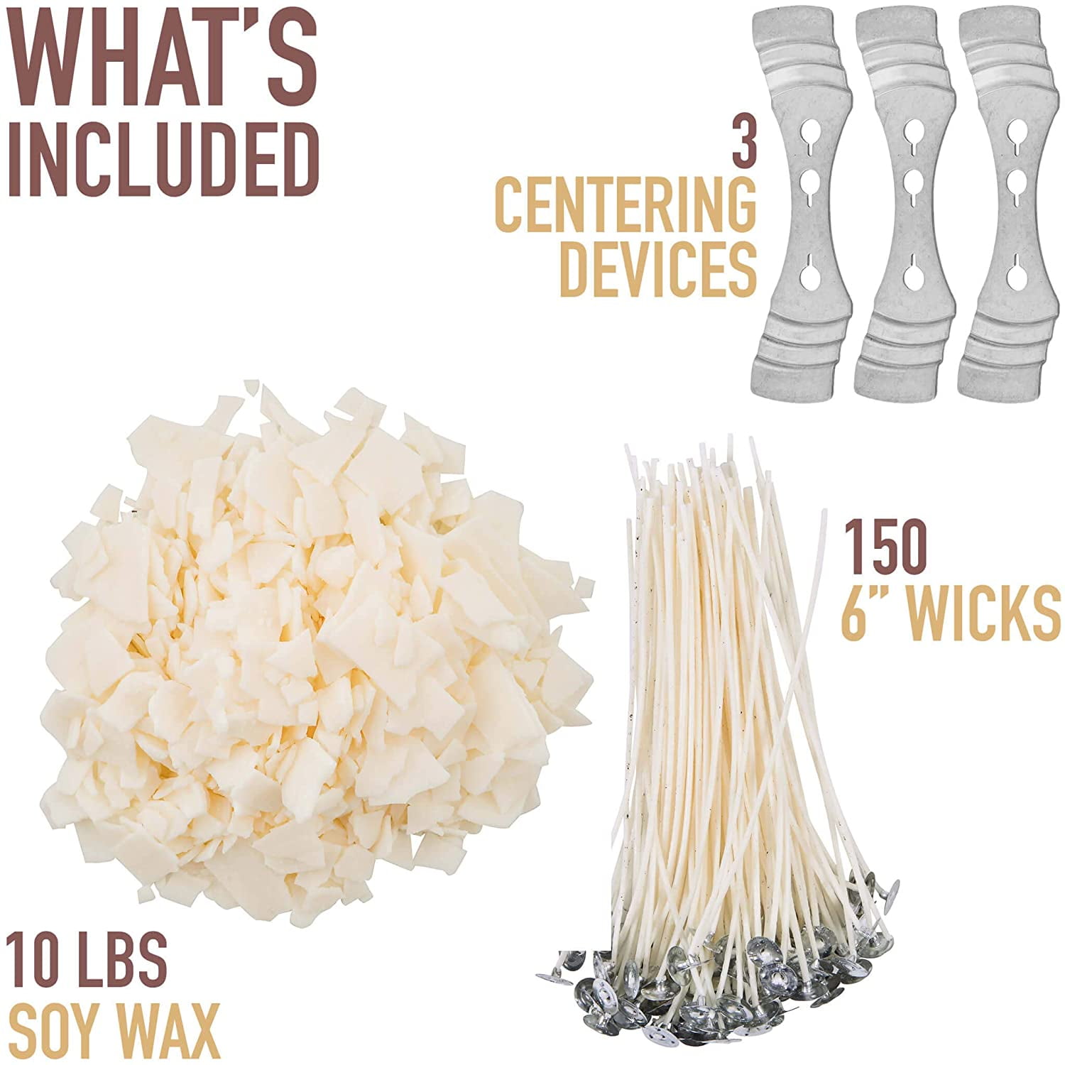 Oraganix Diy Candle Making Kit and Candle Making Supplies - 10lb Soy Candle Wax - 150, 6"- White