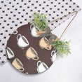 thumbnail image 4 of Cartoon Coffee Front Door Porch Decoration Hanging Sign with Artificial Green Plants and Bow for Home Outdoor Indoor, 4 of 7