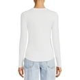 thumbnail image 3 of No Boundaries Juniors' Crew Ribbed Long Sleeve Tee, 3 of 5