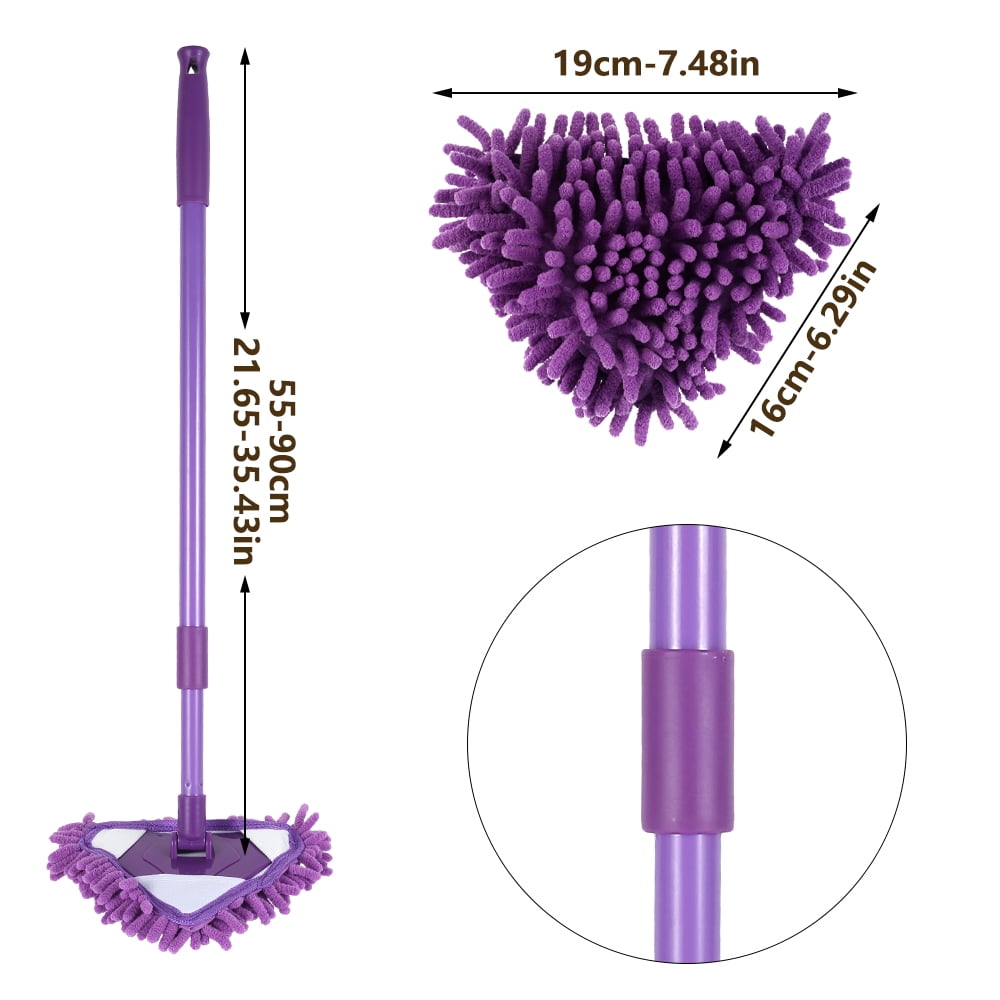 360 Rotating Adjustable Cleaning Mop Triangle Mop With 4 Mop Head, Microfiber Cleaning Mops For - View #12
