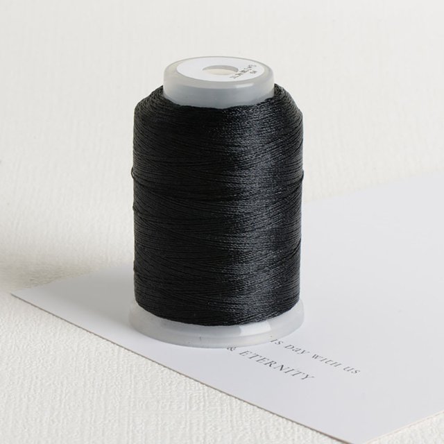 BUYISI 350 Meters/Roll Embroidery Sewing Thread Diy Handmade Cross Stitch Sewing Tool For Weaving Bracelets Bead Chains Tower Line Black 02