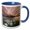 Blue/White, variant on 3drose, Ice Bubbles at Sunset, Abraham Lake , Canada, 15oz Two-tone Red Mug