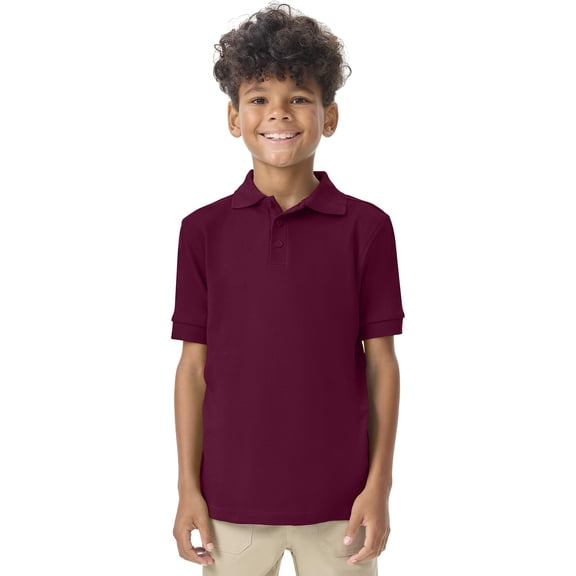Classroom Polo Shirt Boys and Girls, Short Sleeve Collared T-Shirts CR891Y, S, Burgundy