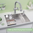 thumbnail image 4 of Kojooin Undermount Single Bowl Kitchen Sink, Stainless Steel Deep Basin for Kitchen Washing, Freestanding or Wall Mount, Portable Standing Utility Sink, Includes Bottom Set & Accessories, 4 of 7