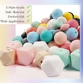 thumbnail image 2 of VOLKMI 100pcs Silicone Beads Diy Round Shape Polygonal Accessories Kit Handmade Crafts For Making Keychain Bracelet Necklace, 2 of 6