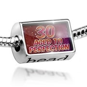 NEONBLOND Bead 30 Years! Aged to Perfection, Happy Birthday Charm Fits All European Bracelets