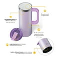thumbnail image 4 of RTIC 20 oz Ceramic Lined Insulated Road Trip Travel Mug, Leak-Resistant Lid, Lavender Glitter, 4 of 9