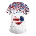thumbnail image 2 of 250th Anniversary USA Scrub Tops Women American Flag Print Stretch V Neck Scrubs 4th of July Nurse Working Uniforms with Pockets, 2 of 4