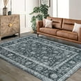thumbnail image 2 of BouPower 8x10Ft Machine Washable Area Rug, Boho Vintage Distress Floral Rug for Living Room, Low Pile Bedroom Rugs, Thin Lightweight Print Pattern Carpet for Dining Room, 2 of 10