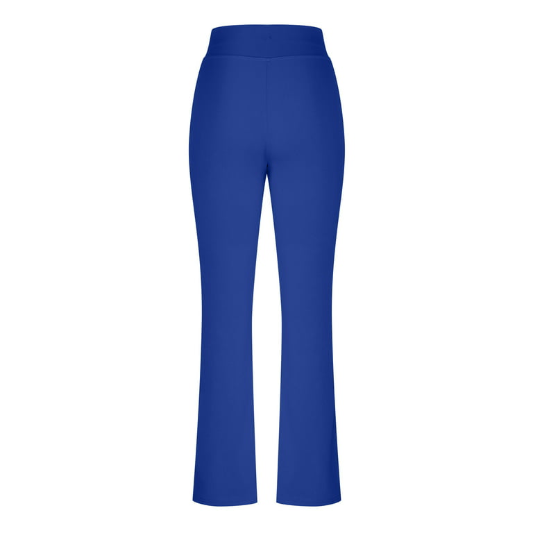 Clearance RYRJJ Women's Bootcut Yoga Pants with Pockets V Crossover High  Waisted Wide Leg Workout Flare Pants Leggings Work Dress Pants(Blue,L) 
