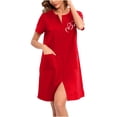 thumbnail image 5 of Tnhcen Women's Valentine's Day Sleepwear Long Nightgown Zipper Front Pocket Polyester Spandex Heart Print Soft Lounge Pajama, 5 of 6