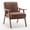 Brown + Tech Cloth, variant on Leumius Mid-Century Accent Chair,Modern PU Leather Armchair for Living Room,Comfy Upholstered Reading Chair Arm Chair with Solid Wood Frame and Extra-Thick Backrest for Bedroom,Black